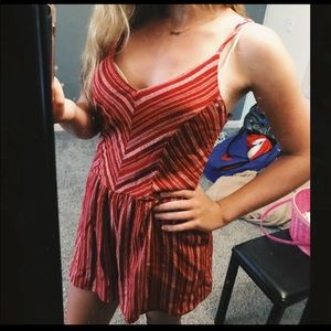 Striped red Romper, SIZE XS